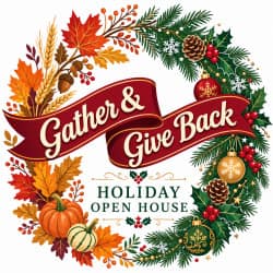 Gather & Give Back Holiday Open House logo