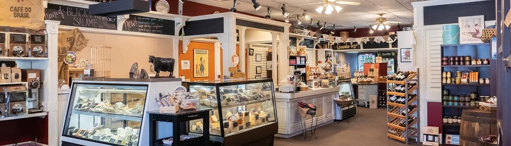 The deli and bakery cases inside a downtown Tecumseh market